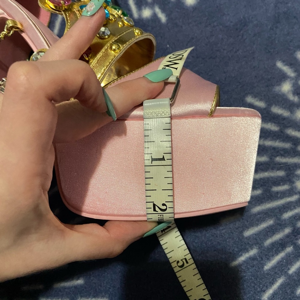 Sugar Thrillz Crowned Charmer Jeweled platform chunky heels pink sz 8 nwob new. - Picture 6 of 13